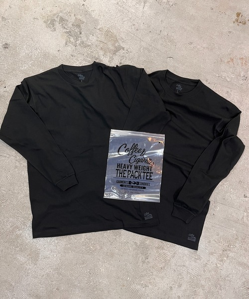 Coffee & Cigarettes(コーヒーアンドシガレッツ)の「2-【2枚組】HEAVY COTTON LONG SLEEVE 2PACK TEE(ヘビーコットンロングスリーブ2パックティー)ベーシックなアメカジスタイル(Tシャツ/カットソー・メンズ・ヘザーグレー/ホワイト/ブラック・SMALL/MEDIUM/LARGE/X-LARGE)」の1枚目の写真