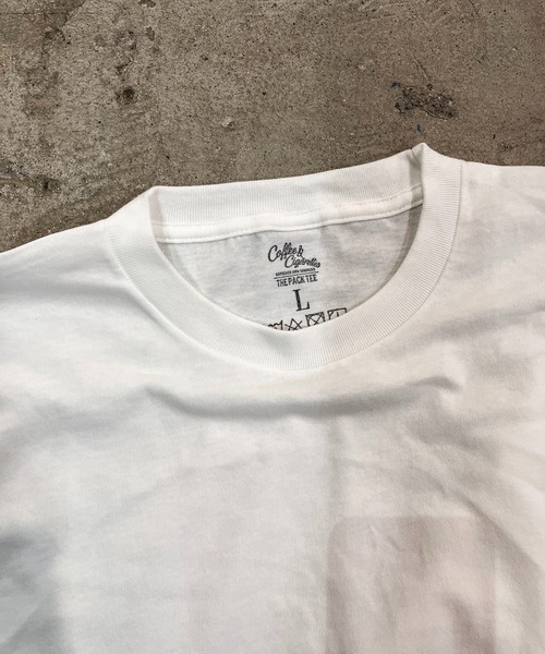 Coffee & Cigarettes(コーヒーアンドシガレッツ)の「2-【2枚組】HEAVY COTTON LONG SLEEVE 2PACK TEE(ヘビーコットンロングスリーブ2パックティー)ベーシックなアメカジスタイル(Tシャツ/カットソー・メンズ・ヘザーグレー/ホワイト/ブラック・SMALL/MEDIUM/LARGE/X-LARGE)」の12枚目の写真