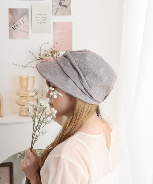 FUNALIVE（ファンアライブ）の「PAGE ONE ＵＶキャスケット（キャスケット・レディース・ネイビー/アイボリー/ブラック/杢グレー/ベージュ/ブラック系/グレー系/ブラウン系/アイボリー系/ベージュ系/ネイビー系・FREE）」の6枚目の写真