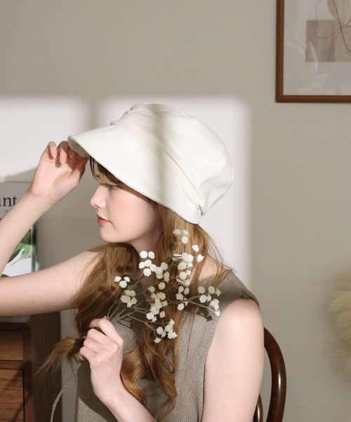 FUNALIVE（ファンアライブ）の「PAGE ONE ＵＶキャスケット（キャスケット・レディース・ネイビー/アイボリー/ブラック/杢グレー/ベージュ/ブラック系/グレー系/ブラウン系/アイボリー系/ベージュ系/ネイビー系・FREE）」の9枚目の写真