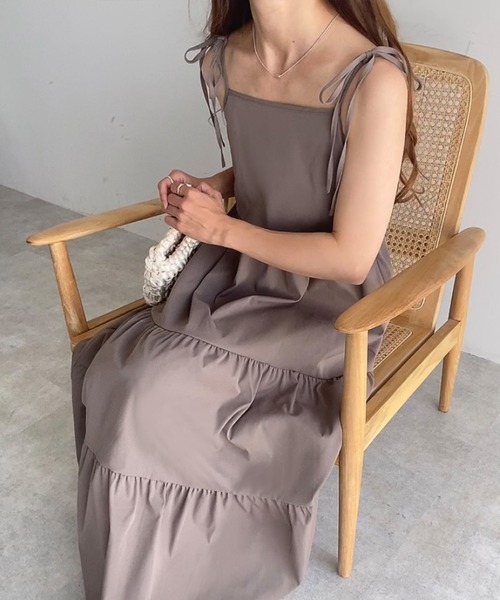 overE ショルダーリボン付きキャミワンピース90サイズ overE ショルダーリボン付きキャミワンピース90サイズ