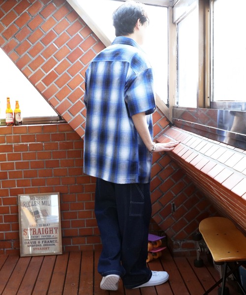 ８(eight)（エイト）の「オンブレ半袖シャツ（シャツ/ブラウス・メンズ・ホワイト/ブラウン/ブルー/チャコール・LARGE/X-LARGE/MEDIUM）」の18枚目の写真