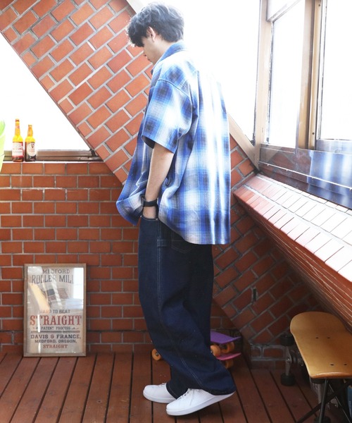 ８(eight)（エイト）の「オンブレ半袖シャツ（シャツ/ブラウス・メンズ・ホワイト/ブラウン/ブルー/チャコール・LARGE/X-LARGE/MEDIUM）」の20枚目の写真