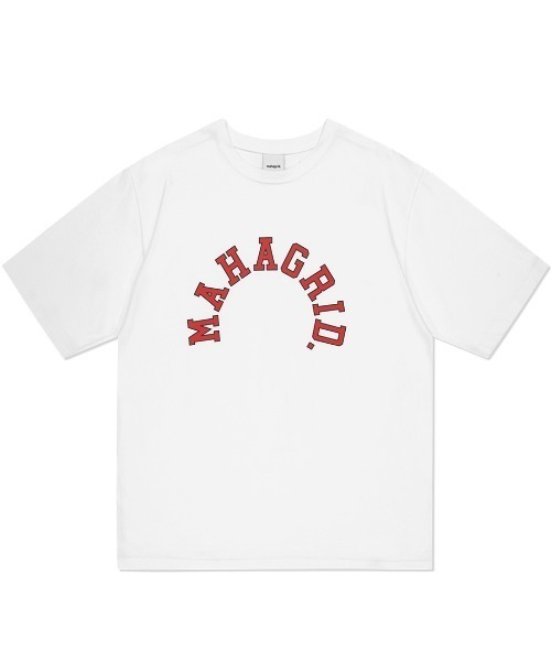 MAHAGRID（マハグリッド）の「『mahagrid/マハグリッド』ROUND LOGO TEE/ラウンドロゴ 半袖 カットソー（Tシャツ/カットソー・レディース・オレンジ/ネイビー/ホワイト/ブラック・L/M）」の2枚目の写真