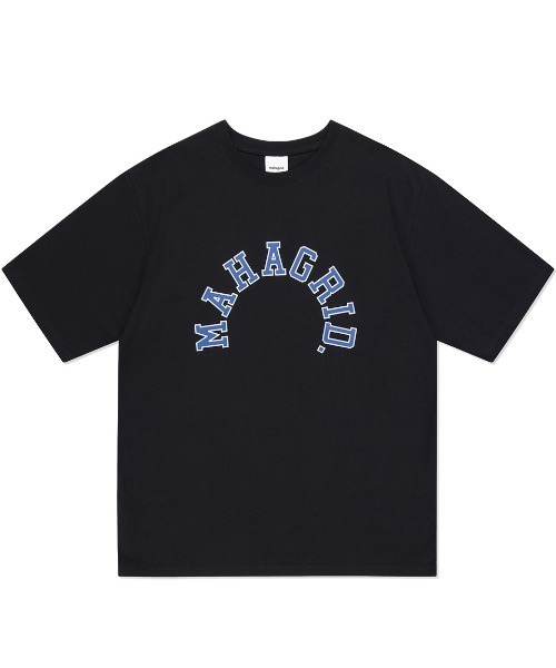 MAHAGRID（マハグリッド）の「『mahagrid/マハグリッド』ROUND LOGO TEE/ラウンドロゴ 半袖 カットソー（Tシャツ/カットソー・レディース・オレンジ/ネイビー/ホワイト/ブラック・L/M）」の3枚目の写真