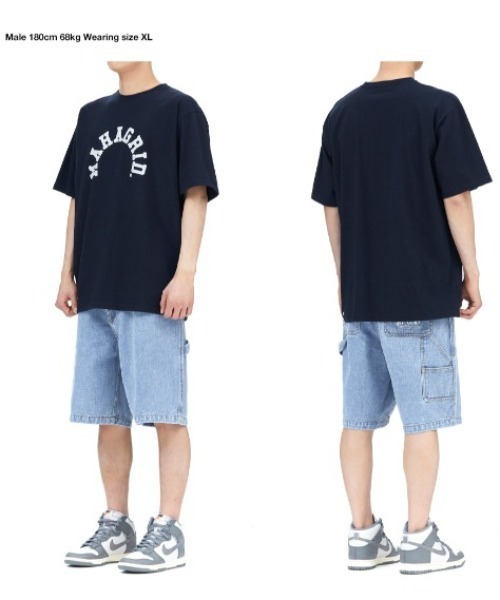 MAHAGRID（マハグリッド）の「『mahagrid/マハグリッド』ROUND LOGO TEE/ラウンドロゴ 半袖 カットソー（Tシャツ/カットソー・レディース・オレンジ/ネイビー/ホワイト/ブラック・L/M）」の8枚目の写真