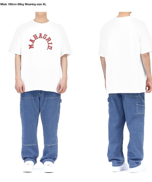 MAHAGRID（マハグリッド）の「『mahagrid/マハグリッド』ROUND LOGO TEE/ラウンドロゴ 半袖 カットソー（Tシャツ/カットソー・レディース・オレンジ/ネイビー/ホワイト/ブラック・L/M）」の5枚目の写真