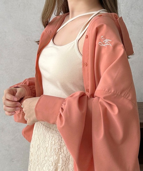 apres jour clair(アプレジュールクレア)の「【apres jour clair】ワンポイント刺繍シャツ【ZOZOTOWN限定アイテム】(シャツ/ブラウス・レディース・ベージュ/グレー/オレンジ/アイボリー・X-LARGE/フリー)」の9枚目の写真