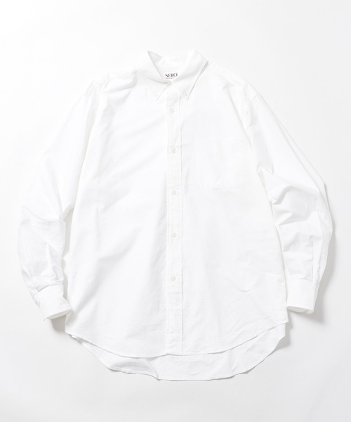 SERO(セロ)の「SERO/セロ B.D WIDE SHIRT OXFORD SOLID シャツ ボタンダウンシャツ(シャツ/ブラウス・メンズ・ブルー/ホワイト・15 /16)」の16枚目の写真