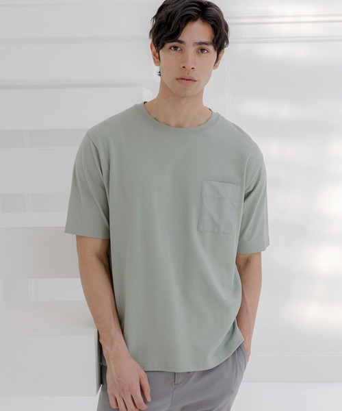 GLOBAL WORK(グローバルワーク)の「冷感マルチファンクションT/163579(Tシャツ/カットソー・メンズ・ホワイト系その他2/ライトブルー/ブラック/ライトグレー/ミント/ダークブルー/チャコールグレー・MEDIUM/X-LARGE/LARGE/SMALL)」の5枚目の写真