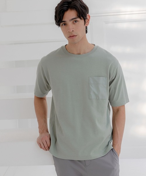 GLOBAL WORK(グローバルワーク)の「冷感マルチファンクションT/163579(Tシャツ/カットソー・メンズ・ホワイト系その他2/ライトブルー/ブラック/ライトグレー/ミント/ダークブルー/チャコールグレー・MEDIUM/X-LARGE/LARGE/SMALL)」の16枚目の写真