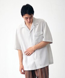 【UNISEX】ワッフルオープンカラー シャツ