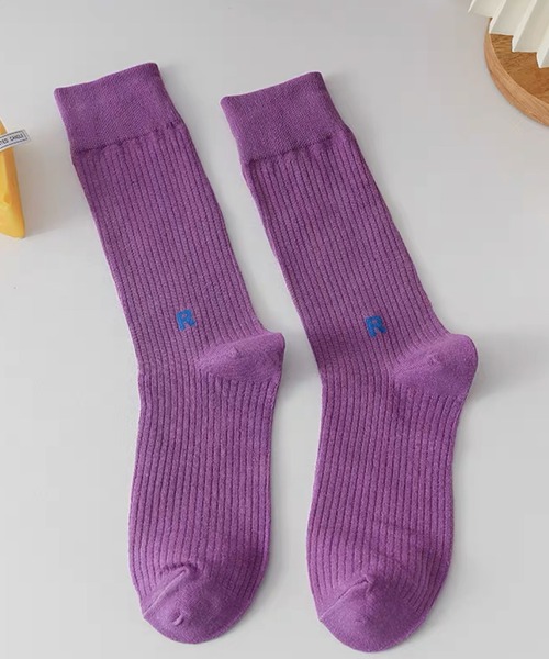Chick（チック）の「▲one point color socks/ワンポイントカラーソックス（ソックス/靴下・レディース・ホワイト/グリーン/オレンジ/ピンク/パープル/ブラウン/ブラック・FREE）」の6枚目の写真
