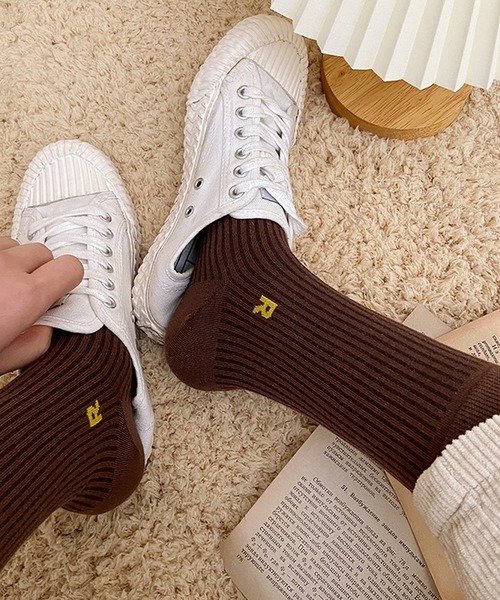 Chick（チック）の「▲one point color socks/ワンポイントカラーソックス（ソックス/靴下・レディース・ホワイト/グリーン/オレンジ/ピンク/パープル/ブラウン/ブラック・FREE）」の15枚目の写真
