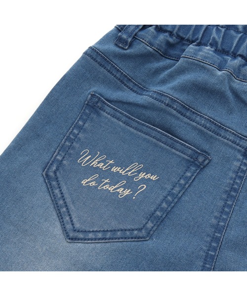 JENNI love（ジェニィラブ）の「ウエストギャザーデニムショーパン（デニムパンツ・キッズ・ブルー/サックスブルー・150cm/160cm/130cm/140cm）」の5枚目の写真