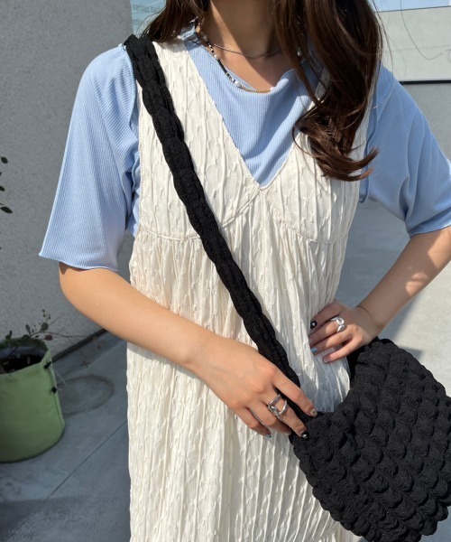 nemne store(ネンネストア)の「【低身長用サイズあり】ジャガードシアーキャミワンピース(ワンピース・レディース・ブルー/アイボリー・SMALL/MEDIUM)」の7枚目の写真