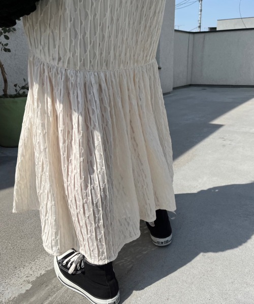 nemne store(ネンネストア)の「【低身長用サイズあり】ジャガードシアーキャミワンピース(ワンピース・レディース・ブルー/アイボリー・SMALL/MEDIUM)」の12枚目の写真