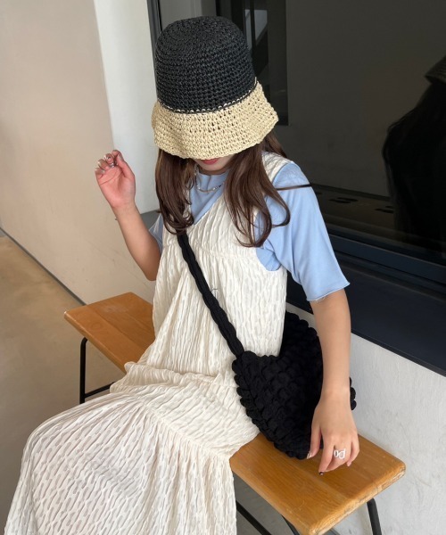 nemne store(ネンネストア)の「【低身長用サイズあり】ジャガードシアーキャミワンピース(ワンピース・レディース・ブルー/アイボリー・SMALL/MEDIUM)」の21枚目の写真