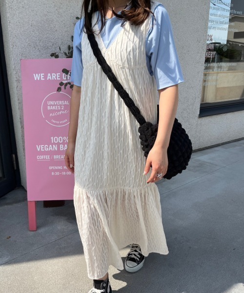 nemne store(ネンネストア)の「【低身長用サイズあり】ジャガードシアーキャミワンピース(ワンピース・レディース・ブルー/アイボリー・SMALL/MEDIUM)」の20枚目の写真
