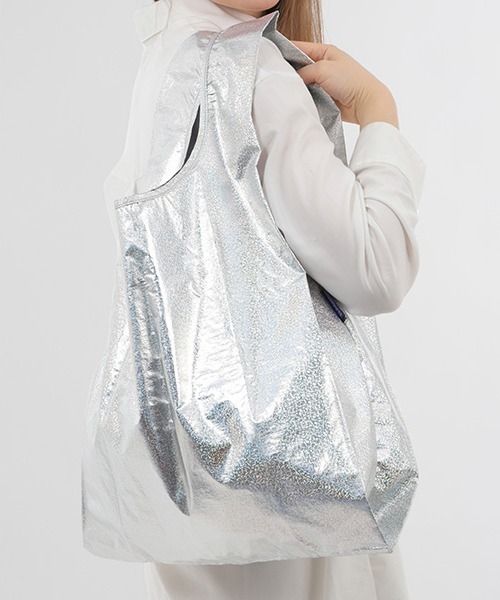 BAGGU（バグー）の「BAGGU Standard Bag メタリック（エコバッグ/サブバッグ・レディース・シルバー/ゴールド/ブルー系その他/シルバー系その他/ライム/ピンクゴールド/ホワイト系その他3/ピンク系その他・FREE）」の15枚目の写真