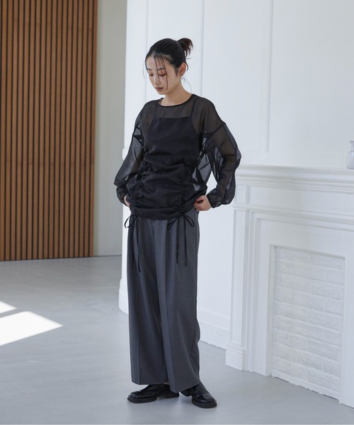 feepur(フェピュール)の「オーガンジードロストブラウス(シャツ/ブラウス・レディース・ブラック/オフホワイト・MEDIUM)」の19枚目の写真