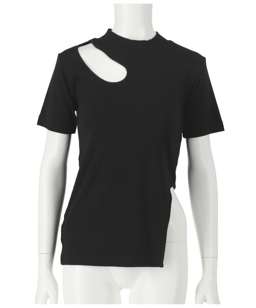 ANAP（アナップ）の「テレコリブカットアウトアシンメトリーヘムトップスTシャツ（Tシャツ/カットソー・レディース・イエロー×グリーン/ブラック/オフホワイト・FREE）」の18枚目の写真