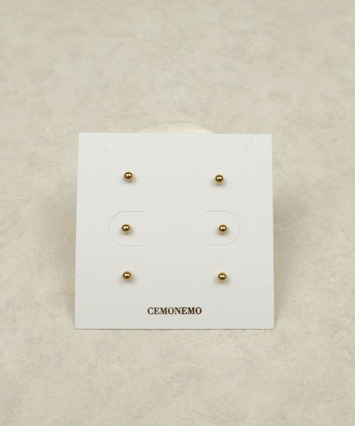 CEMONEMO（セモネモ）の「【金属アレルギー対応】 ミックスカラー メタルボール ミニピアス / サージカルステンレス 316L（ピアス（両耳用）・レディース・シルバー×ゴールド/ゴールド/シルバー/ピンクゴールド・FREE）」の12枚目の写真