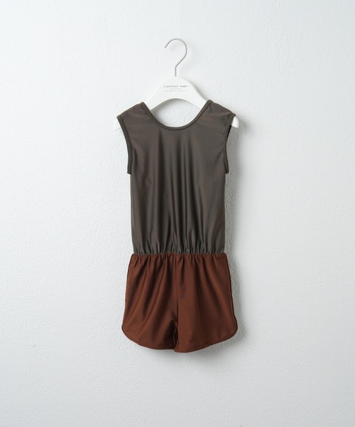 CIAOPANIC TYPY（チャオパニックティピー）の「【KIDS】バッククロスオールインワン水着2点セット（水着・キッズ・ブラック/カーキ・S/L/XXL）」の7枚目の写真