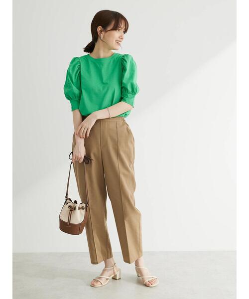 Sugar spoon（シュガースプーン）の「・SUGAR　SPOON　ギャザーパフTシャツ（Tシャツ/カットソー・レディース・オフホワイト/ブルー/ブラック/グリーン・FREE）」の10枚目の写真