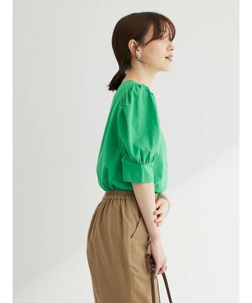 Sugar spoon（シュガースプーン）の「・SUGAR　SPOON　ギャザーパフTシャツ（Tシャツ/カットソー・レディース・オフホワイト/ブルー/ブラック/グリーン・FREE）」の13枚目の写真