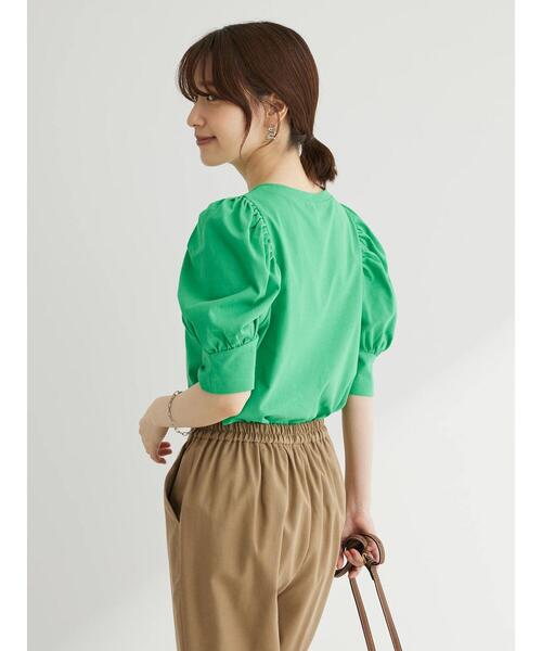 Sugar spoon（シュガースプーン）の「・SUGAR　SPOON　ギャザーパフTシャツ（Tシャツ/カットソー・レディース・オフホワイト/ブルー/ブラック/グリーン・FREE）」の14枚目の写真