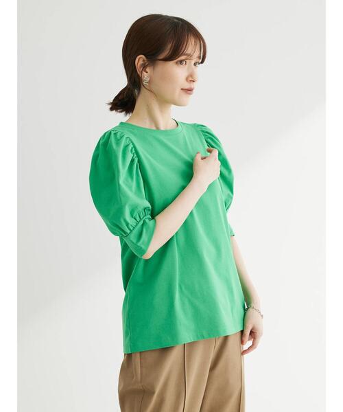 Sugar spoon（シュガースプーン）の「・SUGAR　SPOON　ギャザーパフTシャツ（Tシャツ/カットソー・レディース・オフホワイト/ブルー/ブラック/グリーン・FREE）」の15枚目の写真