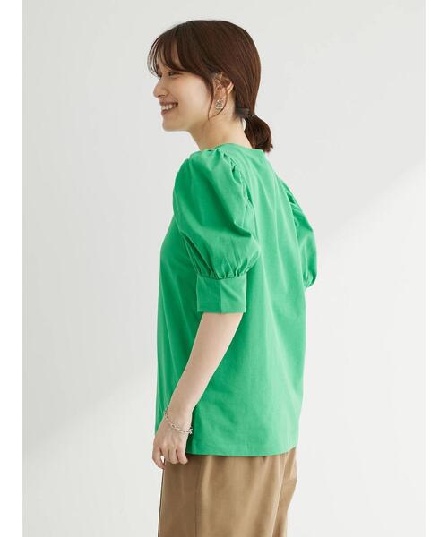 Sugar spoon（シュガースプーン）の「・SUGAR　SPOON　ギャザーパフTシャツ（Tシャツ/カットソー・レディース・オフホワイト/ブルー/ブラック/グリーン・FREE）」の16枚目の写真