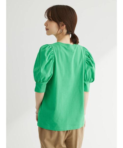 Sugar spoon（シュガースプーン）の「・SUGAR　SPOON　ギャザーパフTシャツ（Tシャツ/カットソー・レディース・オフホワイト/ブルー/ブラック/グリーン・FREE）」の17枚目の写真