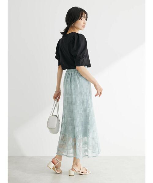 Sugar spoon（シュガースプーン）の「・SUGAR　SPOON　ギャザーパフTシャツ（Tシャツ/カットソー・レディース・オフホワイト/ブルー/ブラック/グリーン・FREE）」の22枚目の写真