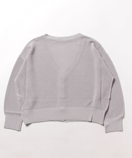 12Twelve Agenda（トゥエルブ　アジェンダ）の「Vネックメッシュ編みニットカーディガン（カーディガン/ボレロ・レディース・ライトグレー/ベージュ・M）」の15枚目の写真