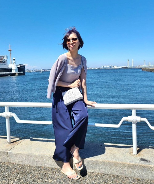 12Twelve Agenda（トゥエルブ　アジェンダ）の「Vネックメッシュ編みニットカーディガン（カーディガン/ボレロ・レディース・ライトグレー/ベージュ・M）」の17枚目の写真