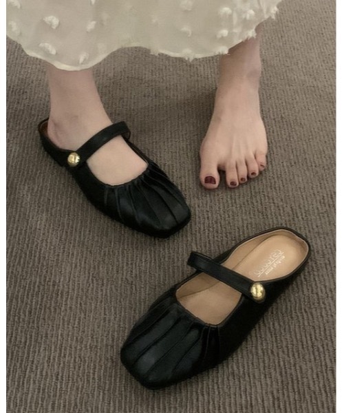 Burner(バーナー)の「【OKUOKU 0909】バックレス バレエシューズ oku-shoes-721274025572-36 M(バレエシューズ・レディース・シルバー/アイボリー/ブラック・37/39/38)」の3枚目の写真