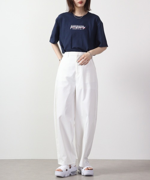 MODISH GAZE（モディシュガゼ）の「MODISH GAZE properly刺繍Tシャツ 半袖（Tシャツ/カットソー・メンズ・ネイビー/ホワイト/ブラック・M/L/XL）」の4枚目の写真