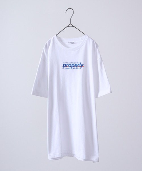 MODISH GAZE（モディシュガゼ）の「MODISH GAZE properly刺繍Tシャツ 半袖（Tシャツ/カットソー・メンズ・ネイビー/ホワイト/ブラック・M/L/XL）」の10枚目の写真