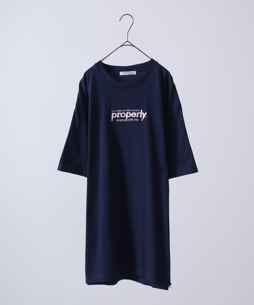 MODISH GAZE（モディシュガゼ）の「MODISH GAZE properly刺繍Tシャツ 半袖（Tシャツ/カットソー・メンズ・ネイビー/ホワイト/ブラック・M/L/XL）」の12枚目の写真