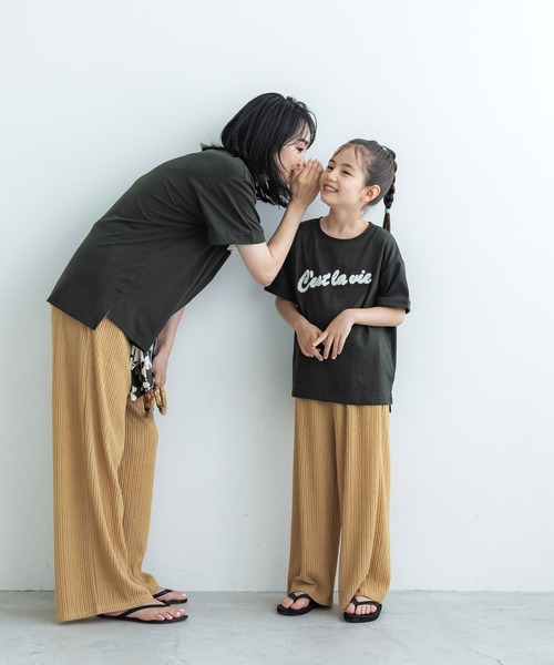 coca(coca)(コカ)の「キッズ 親子お揃いジャガートストライプイージーパンツ(その他パンツ・キッズ・イエロー/ネイビー/ベージュ/ブラック・110/120/130/140)」の6枚目の写真