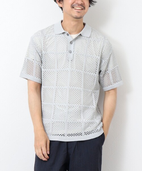 NOLLEY'S goodman（ノーリーズグッドマン）の「Tシャツ付き メッシュ編みニットポロシャツ（ポロシャツ・メンズ・ダークネイビー/ライトグレー/オリーブ・M/L）」の20枚目の写真