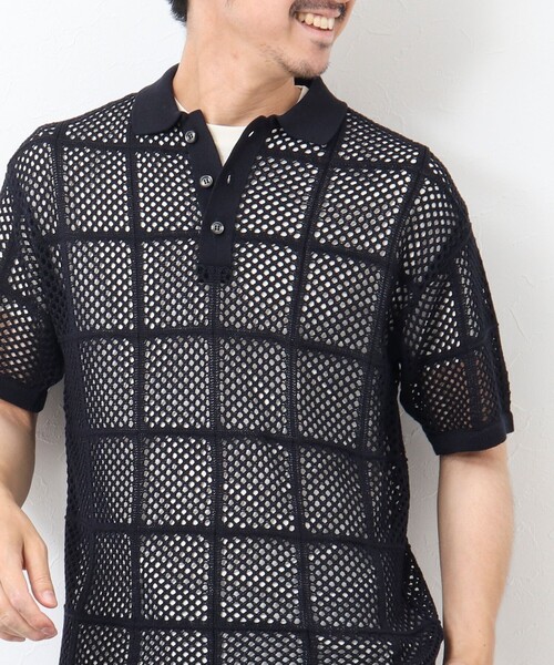 NOLLEY'S goodman（ノーリーズグッドマン）の「Tシャツ付き メッシュ編みニットポロシャツ（ポロシャツ・メンズ・ダークネイビー/ライトグレー/オリーブ・M/L）」の8枚目の写真