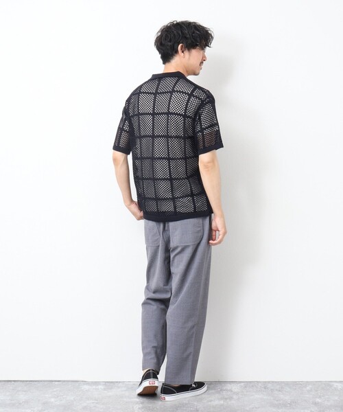 NOLLEY'S goodman（ノーリーズグッドマン）の「Tシャツ付き メッシュ編みニットポロシャツ（ポロシャツ・メンズ・ダークネイビー/ライトグレー/オリーブ・M/L）」の12枚目の写真