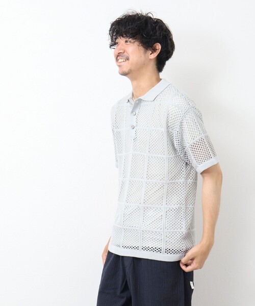 NOLLEY'S goodman（ノーリーズグッドマン）の「Tシャツ付き メッシュ編みニットポロシャツ（ポロシャツ・メンズ・ダークネイビー/ライトグレー/オリーブ・M/L）」の10枚目の写真