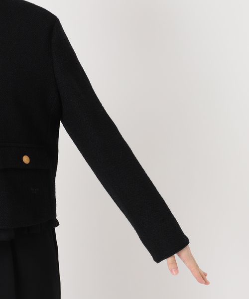 VERMEIL par iena(ヴェルメイユパーイエナ)の「ノーカラーツィードジャケット(ノーカラージャケット・レディース・ブラック・38/36)」の10枚目の写真