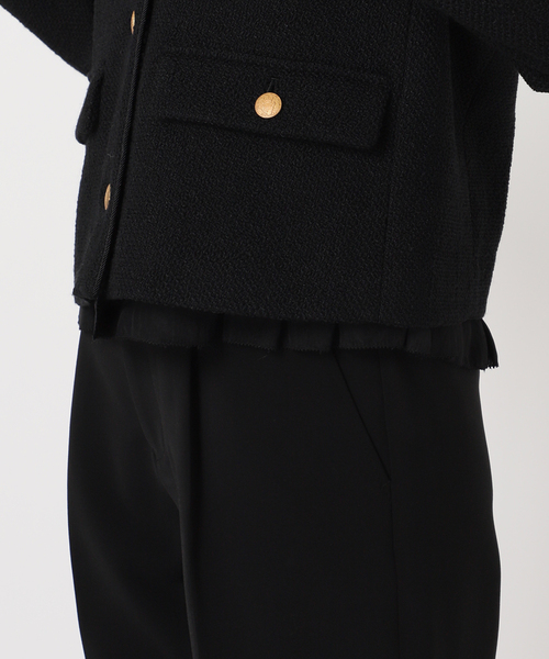 VERMEIL par iena(ヴェルメイユパーイエナ)の「ノーカラーツィードジャケット(ノーカラージャケット・レディース・ブラック・38/36)」の12枚目の写真