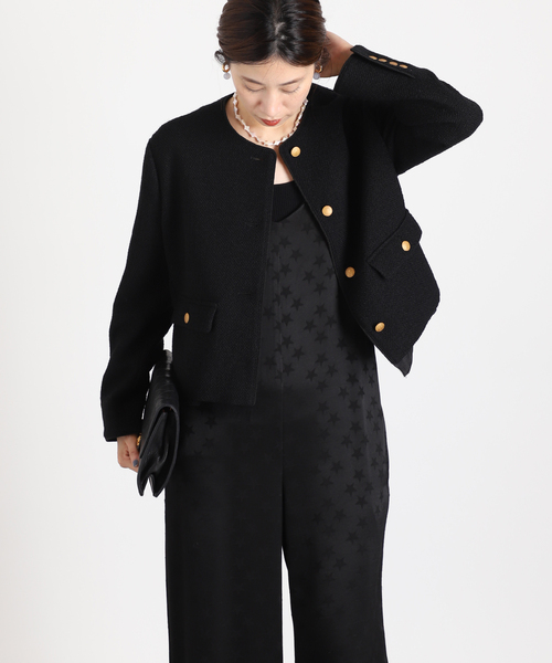 VERMEIL par iena(ヴェルメイユパーイエナ)の「ノーカラーツィードジャケット(ノーカラージャケット・レディース・ブラック・38/36)」の20枚目の写真