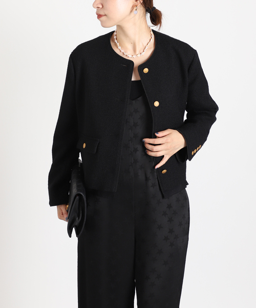 VERMEIL par iena(ヴェルメイユパーイエナ)の「ノーカラーツィードジャケット(ノーカラージャケット・レディース・ブラック・38/36)」の21枚目の写真